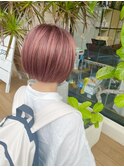 ミニボブシフォンピンク