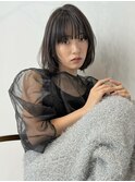 暗髪ボブ/艶髪/顔周りレイヤー