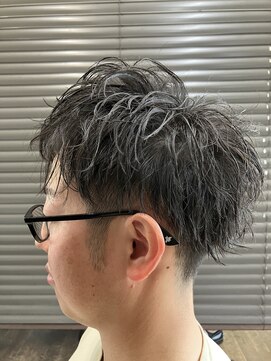 ガイズ ヘアー イサミ(GUY'S HAIR 133) ダークアッシュ/アッシュブラック/カルマパーマ/ベリーショート