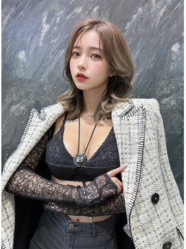 オリジンズヘアーセカンド 守谷店(Origins hair 2nd) くびれヘア×ベージュ系白髪ぼかしカラー×BYKARTE TR