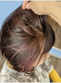 《魅せるグレイヘア》ボルドーカラー×ボブ［みどりの］