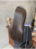 透明感グレージュ ブリーチ無し 髪質改善