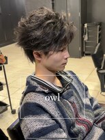 アウル 心斎橋(owl)&nbsp;フェザーパーマ×フェザーショートウルフ×センターパートメンズ