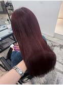 韓国風艶髪暖色ダークチェリーカラー
