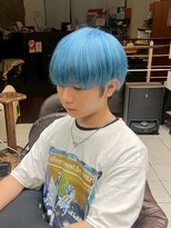 アンドケー 那覇おもろまち店(and K)&nbsp;メンズ/ブリーチカラー/ライトブルー/マッシュショート