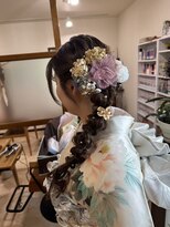 レイファ(REIFA)&nbsp;振り袖着付け、編み込みヘアアレンジ