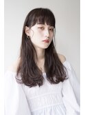 ラウンド前髪ニュアンスストレート