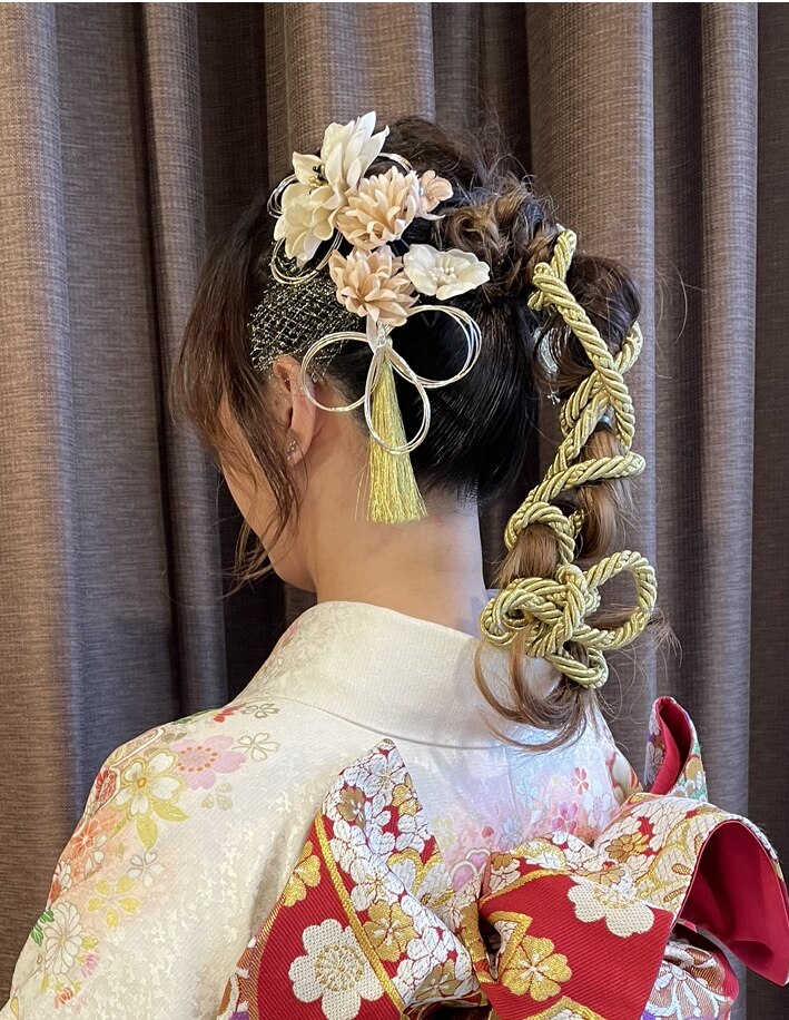 ꫛꫀꪝ✧ No.1366 大人かっこいいポニーテールヘア髪飾りセット 成人式