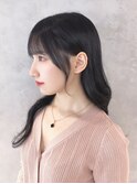 顔まわりカットロング_チェリーブラウン_ba404563