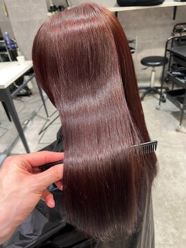 アンダーバーホワイト(_WHITE) 艶髪×ピンク