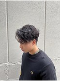 アップバングパーマスタイル/ニュアンスパーマ/ダークアッシュ