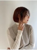 くびレイヤーエモージュイメチェン小顔美髪切りっぱなしボブ