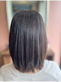 髪質改善ヘアエステストレート+水素カラー