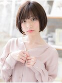 透明感カラー前下がり耳かけ小顔丸みショートc6越谷20代30代40代