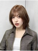 e40韓国ヘアーレイヤーボブブリーチなしココアブラウンカラー