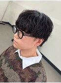 爽やかビジネスツーブロック無造作ナチュラルシャドウパーマ