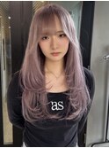 ブリーチ/ホワイトグレージュ/デジタルパーマ/フェザーパーマ