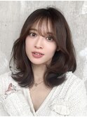 くびれレイヤーカット/ミディアムヘア/シャギー/30代/40代/50代