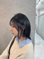 シャルム バイ アローズ 久留米店(CHARM BY AROSE)&nbsp;オフブラック/顔周りレイヤーボブ／サイドバング