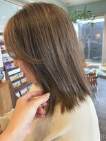 ヘアラウンジ アングゥ(hair lounge ungu)&nbsp;切りっぱなしボブ×ハイライトグレージュカラー