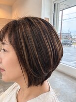 ボンドヘアステージ 良福寺店(BOND hair stage)&nbsp;1ヶ月前のハイライトを活かして♪大人ショートボブ