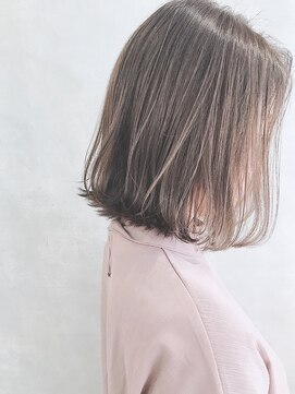 ムウ 難波(MOU) ハッシュカットフルバング似合わせカットレッドブラウン20代30代