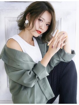 ヘアーメイクパウダー 天王寺寺田町店(Hair make powder) ナチュラルボブ×大人ショートボブ×ウェーブ20代30代40代抜け感