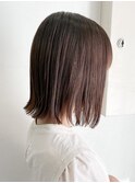 ショートボブ切りっぱなしベージュカラーダブルカラー20代30代