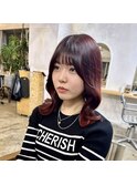韓国風レッド【カット+Wカラー+トリートメント13800円】