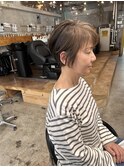 丸みショート×ベージュカラー
