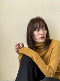 レイヤーカット ミディアム 韓国 顔まわりカット