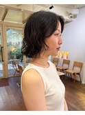 ボブパーマ/ボブ/くびれヘア/夏のヘアアレンジ/表参道