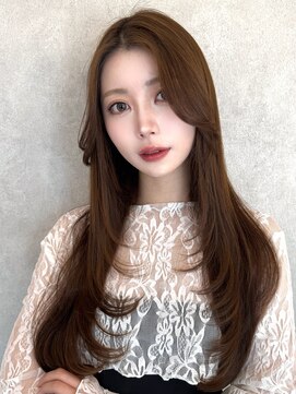 ルームバイシー 新宿(Loom. by Sea) 〇縮毛矯正/髪質改善/アプリコットオレンジ/レイヤーカット