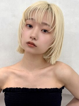 エジョン 三鷹店(Aejon) ハンサムショートボブ顔周りレイヤーボブマロンベージュ小顔ヘア