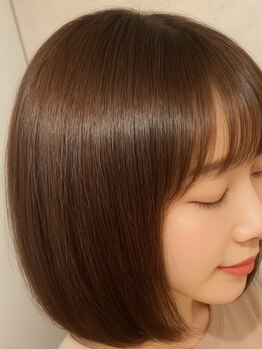 チェルモ 茅ヶ崎(CHELUMO)の写真/【縮毛矯正＋カット＋カラー￥13,310/カラーのみ￥6050】縮毛矯正とカラーの同時施術が可能！白髪染めも◎