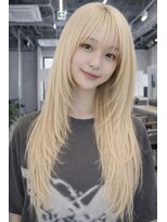 トリッカ シブヤ(TRICCA SHIBUYA) 羽エクステで叶う!艶サラハイトーンロング/韓国/渋谷/ブリーチ