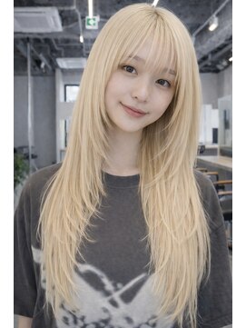 トリッカ シブヤ(TRICCA SHIBUYA) 羽エクステで叶う!艶サラハイトーンロング/韓国/渋谷/ブリーチ