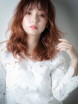 カバーヘア ブリス 北浦和(COVER HAIR bliss)&nbsp;インナーカラーオレンジブラウン小顔カールw北浦和10代20代30代