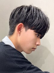 黒髪マッシュナチュラルマッシュメンズヘア韓国ツーブロック