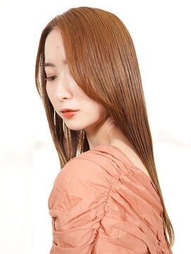 ラフィスヘアー トゥー 倉敷店(La fith hair too.) 【La fith】ツヤ髪ストレート×オレンジベージュ