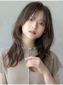 前髪あり/顔周りレイヤー/アッシュブラウン