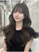 韓国ヘア シースルーバング ゆるふわくびれロングレイヤー