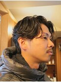 センターパートパーマ 理容室 バーバー メンズパーマ ビジネス