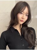 韓国ヘアーハッシュカットレイヤーカットグレージュブリーチ無し