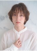 明るめベージュ/ショート/ゆるふわパーマ/ウェーブ