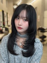 オムニス 表参道(Omnis)&nbsp;暗髪美髪レイヤーハッシュカット表参道ワンカールレイヤーくびれ