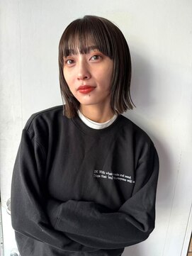 ベイルーム(BAYROOM by HONEY omotesando) ヘイリーボブ/切りっぱなし/ラウンドバング/チャコールグレー3