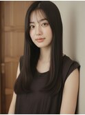 艶感ブラウン×縮毛矯正ストレートロングヘア20代30代高崎
