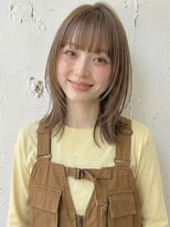 カバーヘア ブリス 川口(COVER HAIR bliss)&nbsp;コーラルベージュブリーチなし小顔クラゲウルフA13川口10代20代