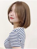 Say.レイヤーボブミディアム韓国ボブウォームベージュイメチェン